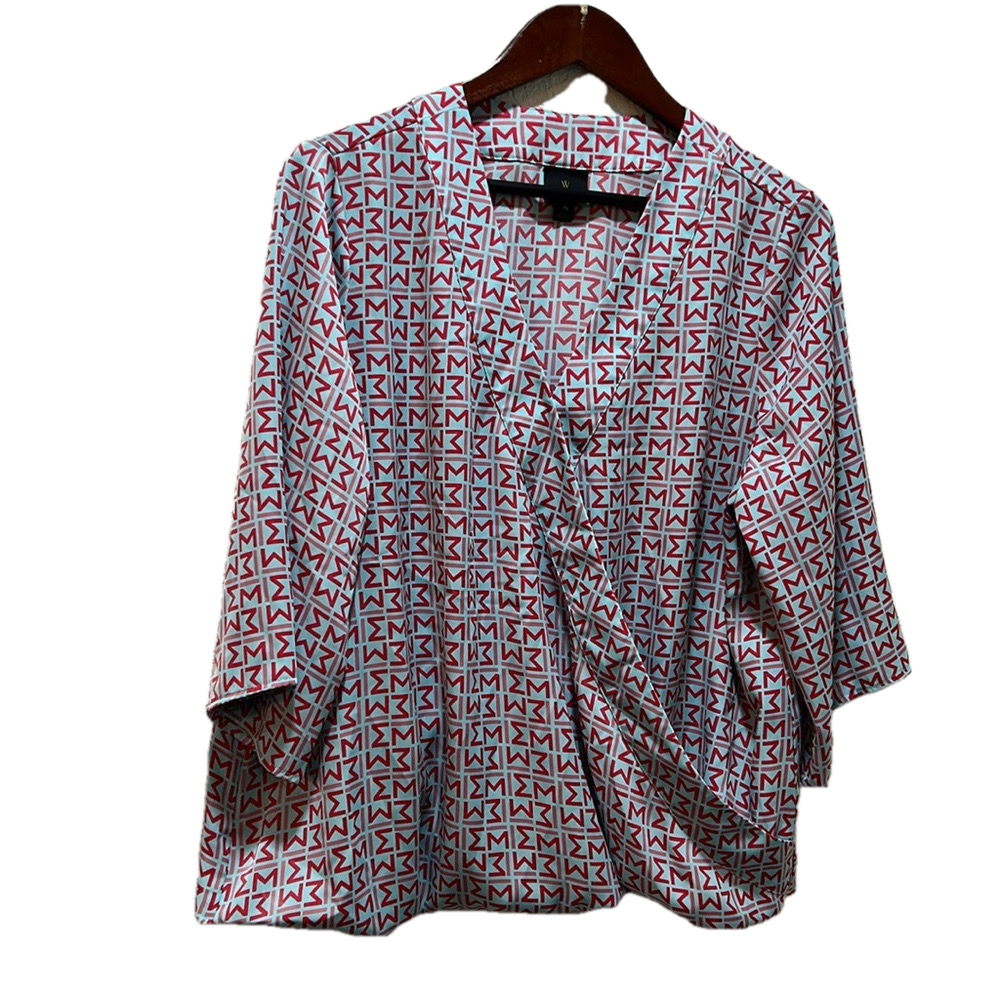Worthington faux wrap loose kimono bell sleeve tops size XL GUC
